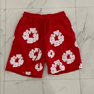 Denim Tears Red Shorts The Cotton Wreath Flared Mens Size Large